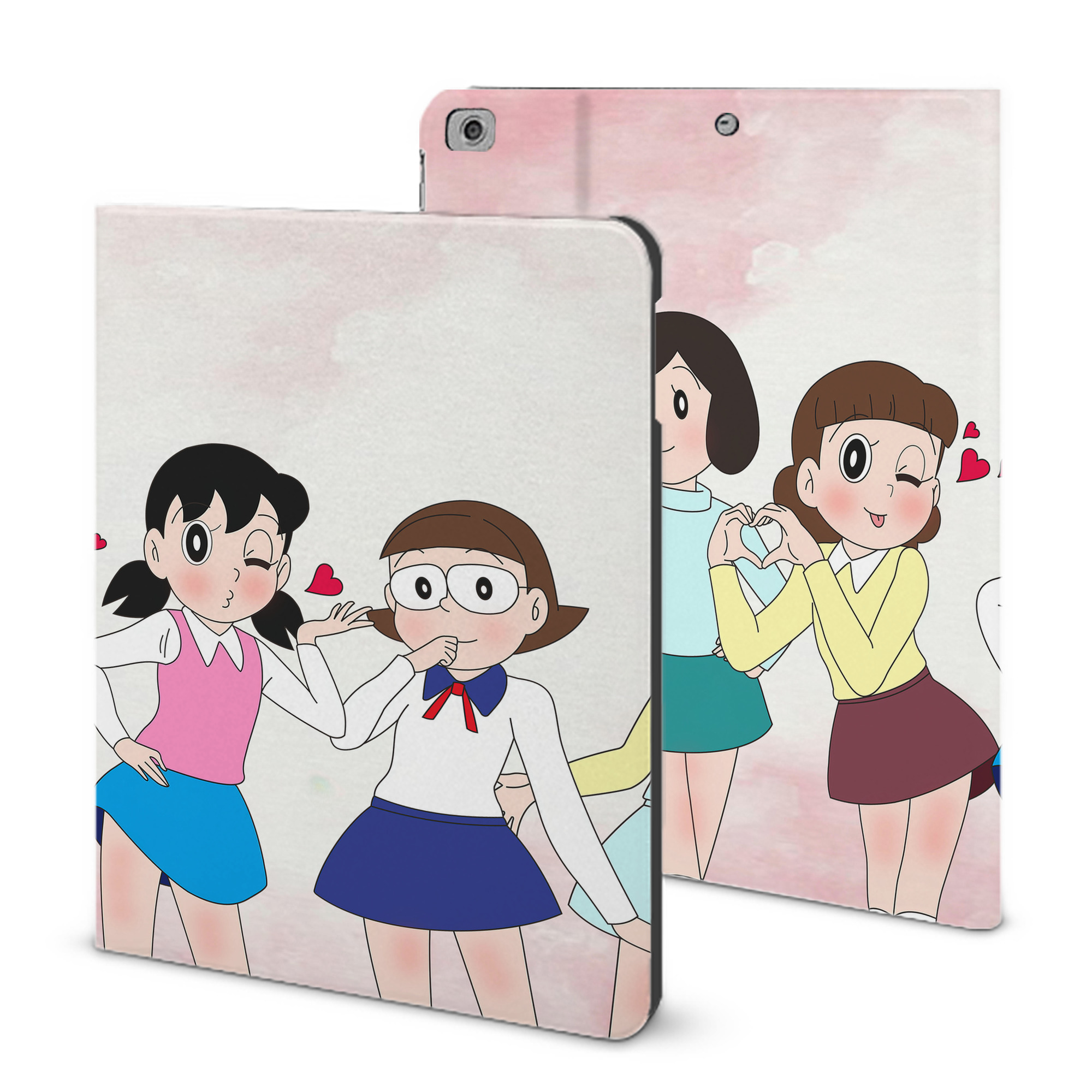 （画像用） ドラえもん Doraemon IPad ケース ブック型 PUレザー TPU 耐衝撃 軽量 薄型 ペン収納なし 全面保護 IPad 各モデル対応